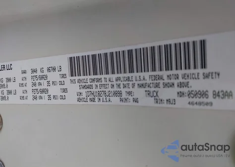 2008 Dodge Ram 1500 Slt из США, поврежденный, VIN 1D7HU18278J210898